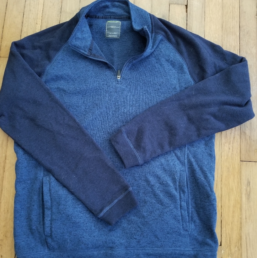John Bartlett Quarter Zip Pullover Sweater Blue XL
